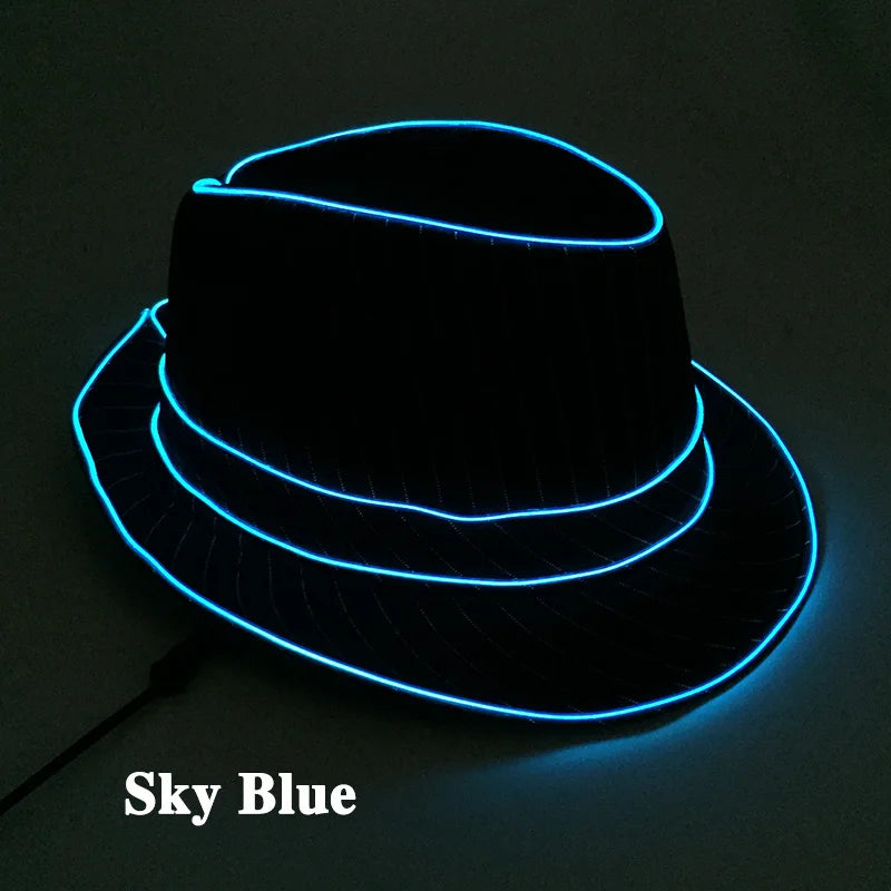 LED Fedora Festival Hat – Light Up Neon Party Hat for Raves, Concerts & Nightclub Events