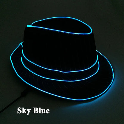 LED Fedora Festival Hat – Light Up Neon Party Hat for Raves, Concerts & Nightclub Events