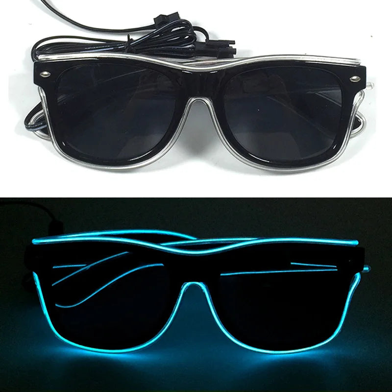 LED Rave Cosplay Glasses – Neon Light Up Festival Goggles for Music Festivals, DJ Parties & Clubs
