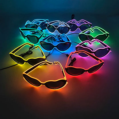 LED Rave Cosplay Glasses – Neon Light Up Festival Goggles for Music Festivals, DJ Parties & Clubs