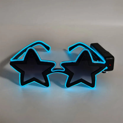 LED Star Festival Glasses – Light Up Rave Party Sunglasses for Festivals, Concerts & Night Events