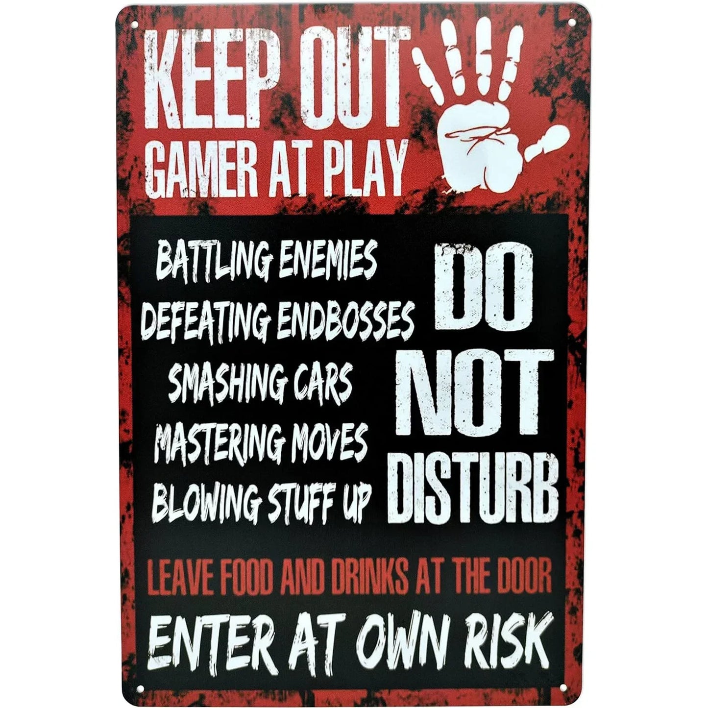 Gaming Room Metal Wall Sign – Retro Gamer Decor for Bedroom or Game Room