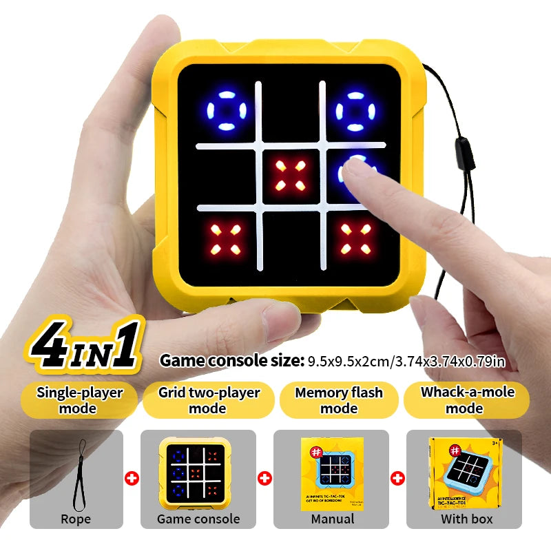 Electronic Tic Tac Toe Game – Portable LED Strategy Puzzle Game