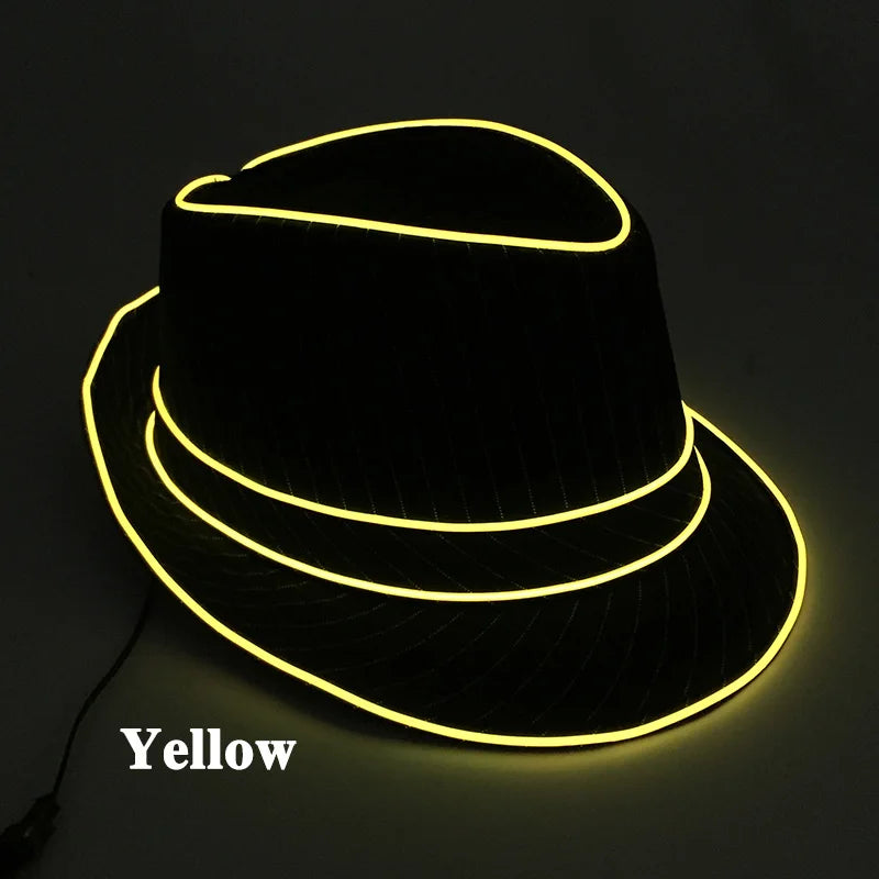 LED Fedora Festival Hat – Light Up Neon Party Hat for Raves, Concerts & Nightclub Events