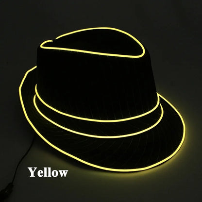 LED Fedora Festival Hat – Light Up Neon Party Hat for Raves, Concerts & Nightclub Events