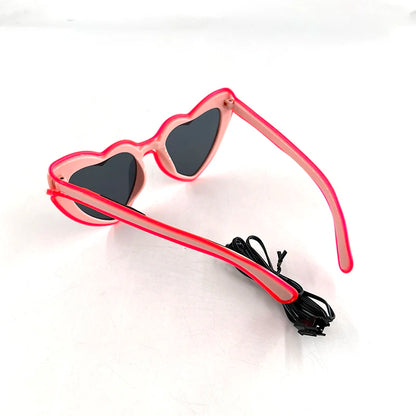 LED Heart Festival Glasses – Light Up Love Heart Sunglasses for Festivals, Parties & Bachelorette Events