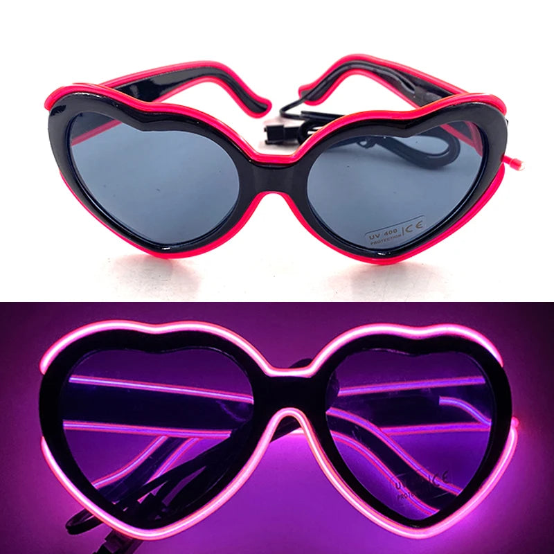 LED Rave Cosplay Glasses – Neon Light Up Festival Goggles for Music Festivals, DJ Parties & Clubs