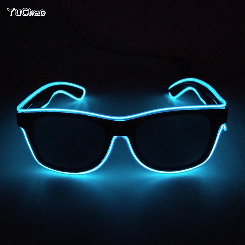 Rainbow LED Festival Glasses – Futuristic Light Up DJ Sunglasses for Raves, Concerts & Night Parties