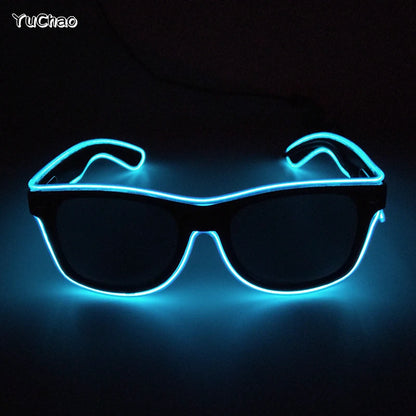 Rainbow LED Festival Glasses – Futuristic Light Up DJ Sunglasses for Raves, Concerts & Night Parties