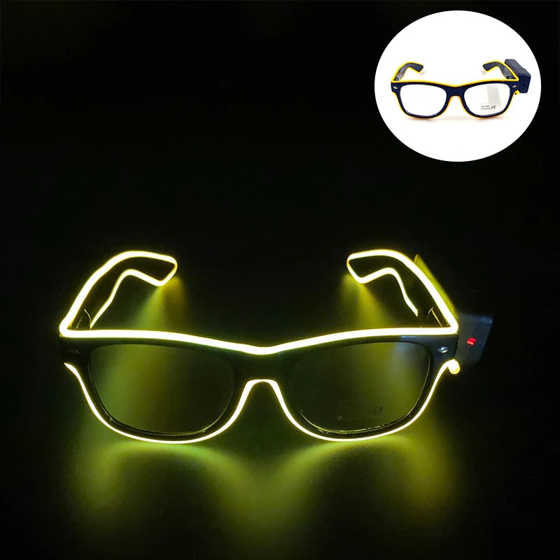 Neon LED Festival Glasses – Light Up Rave Sunglasses for Music Festivals, Clubs & Party Events