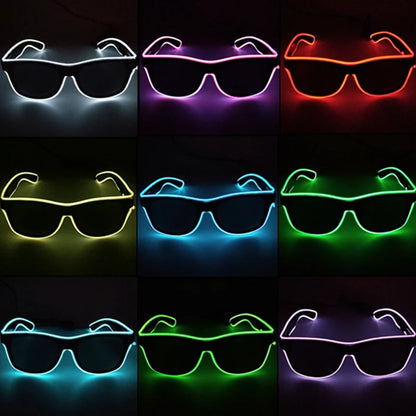 LED Rave Cosplay Glasses – Neon Light Up Festival Goggles for Music Festivals, DJ Parties & Clubs