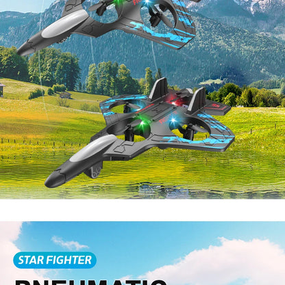 LED Remote Control Fighter Plane – 2.4G RC Foam Glider with Stunt Flight
