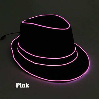 LED Fedora Festival Hat – Light Up Neon Party Hat for Raves, Concerts & Nightclub Events