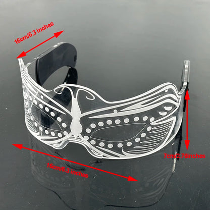 Rainbow LED Festival Glasses – Futuristic Light Up DJ Sunglasses for Raves, Concerts & Night Parties