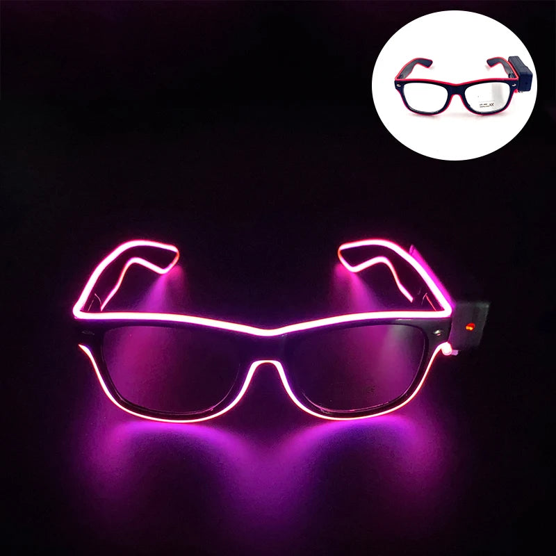 Neon LED Festival Glasses – Light Up Rave Sunglasses for Music Festivals, Clubs & Party Events