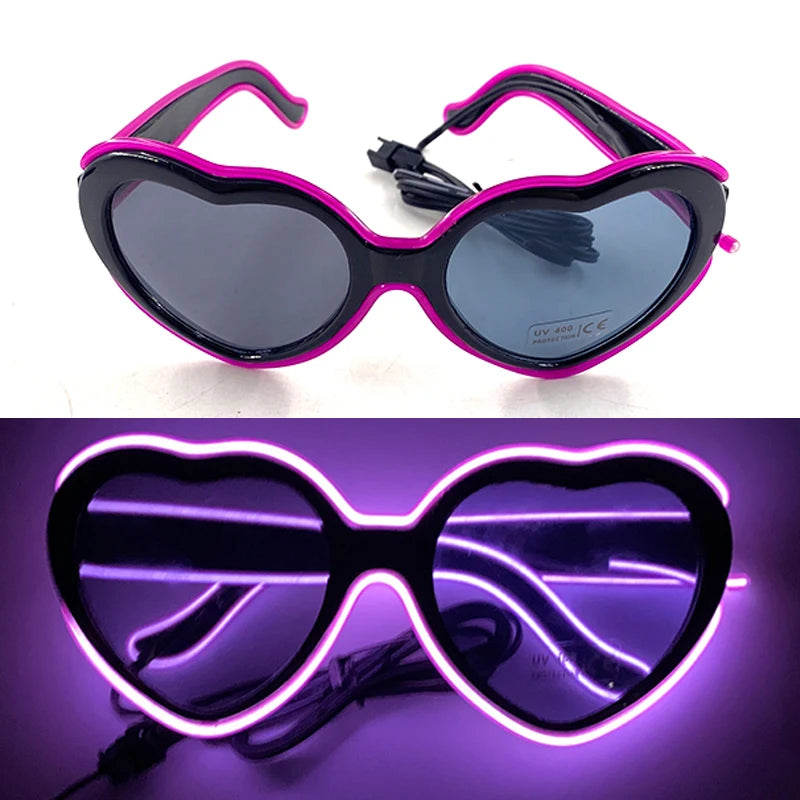 LED Rave Cosplay Glasses – Neon Light Up Festival Goggles for Music Festivals, DJ Parties & Clubs
