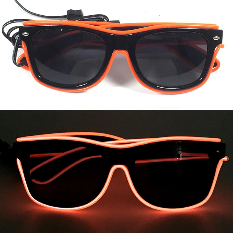 LED Rave Cosplay Glasses – Neon Light Up Festival Goggles for Music Festivals, DJ Parties & Clubs