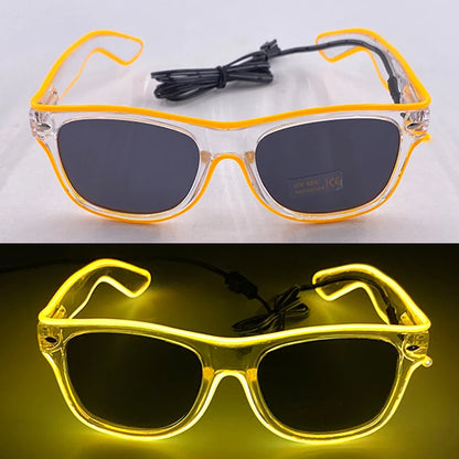 LED Rave Cosplay Glasses – Neon Light Up Festival Goggles for Music Festivals, DJ Parties & Clubs