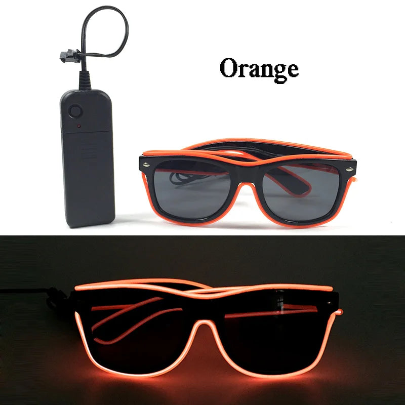 Rainbow LED Festival Glasses – Futuristic Light Up DJ Sunglasses for Raves, Concerts & Night Parties