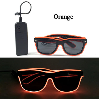 Rainbow LED Festival Glasses – Futuristic Light Up DJ Sunglasses for Raves, Concerts & Night Parties