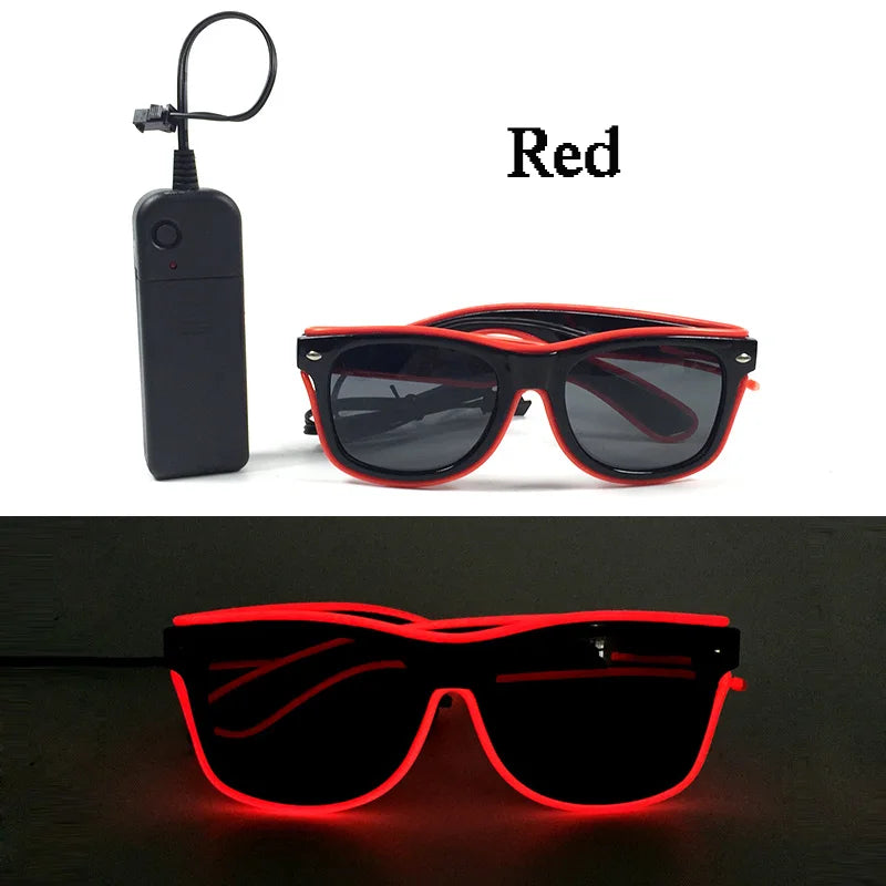 Rainbow LED Festival Glasses – Futuristic Light Up DJ Sunglasses for Raves, Concerts & Night Parties