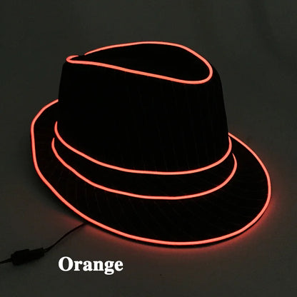 LED Fedora Festival Hat – Light Up Neon Party Hat for Raves, Concerts & Nightclub Events