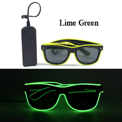 Rainbow LED Festival Glasses – Futuristic Light Up DJ Sunglasses for Raves, Concerts & Night Parties