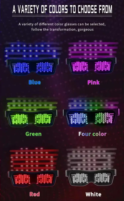 LED Smart Glasses – Bluetooth App Control LED Display Glasses for Music Festivals, Raves & Summer Parties
