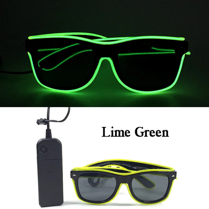 Neon LED Festival Glasses – Light Up Party Sunglasses for Music Festivals, Clubs & Night Events