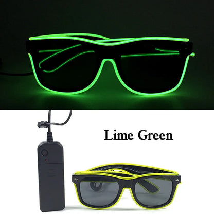 Neon LED Festival Glasses – Light Up Party Sunglasses for Music Festivals, Clubs & Night Events