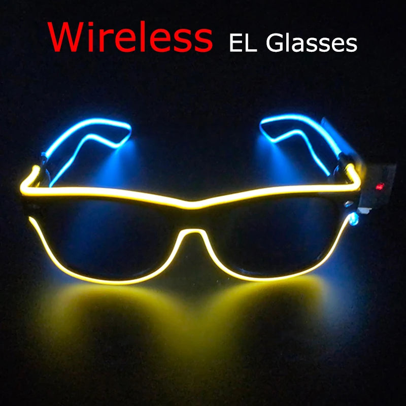 Wireless LED Festival Sunglasses – Glow Party UV400 Light Up Glasses for Rave Festivals & Night Events