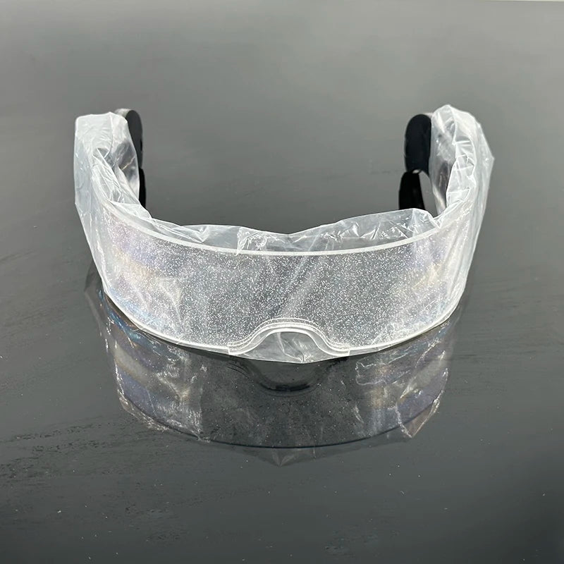 Rainbow LED Festival Glasses – Futuristic Light Up DJ Sunglasses for Raves, Concerts & Night Parties