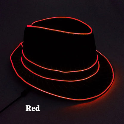LED Fedora Festival Hat – Light Up Neon Party Hat for Raves, Concerts & Nightclub Events