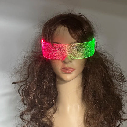 Rainbow LED Festival Glasses – Futuristic Light Up DJ Sunglasses for Raves, Concerts & Night Parties