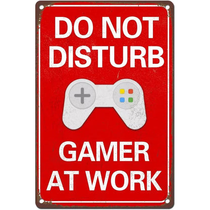 Gaming Room Metal Wall Sign – Retro Gamer Decor for Bedroom or Game Room