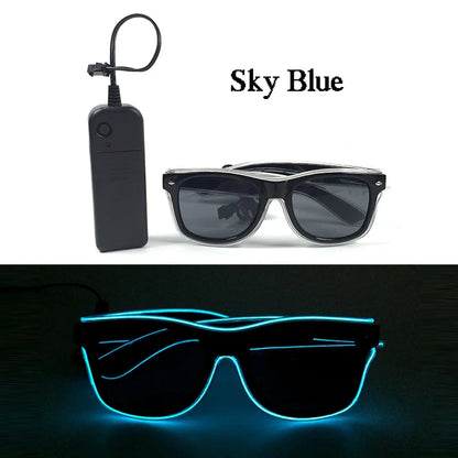 Rainbow LED Festival Glasses – Futuristic Light Up DJ Sunglasses for Raves, Concerts & Night Parties