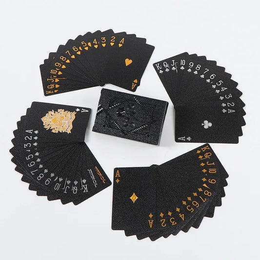 Black Gold Playing Cards – Luxury Waterproof Poker Deck for Games & Magic Tricks