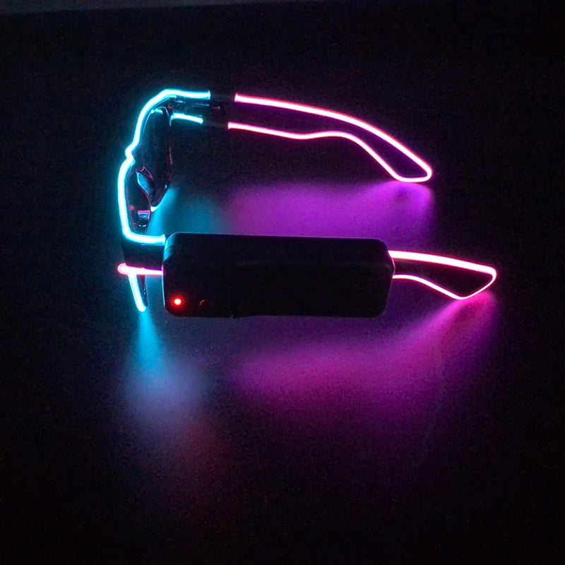 Wireless LED Festival Sunglasses – Glow Party UV400 Light Up Glasses for Rave Festivals & Night Events