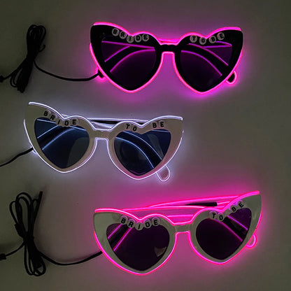 LED Heart Festival Glasses – Light Up Love Heart Sunglasses for Festivals, Parties & Bachelorette Events