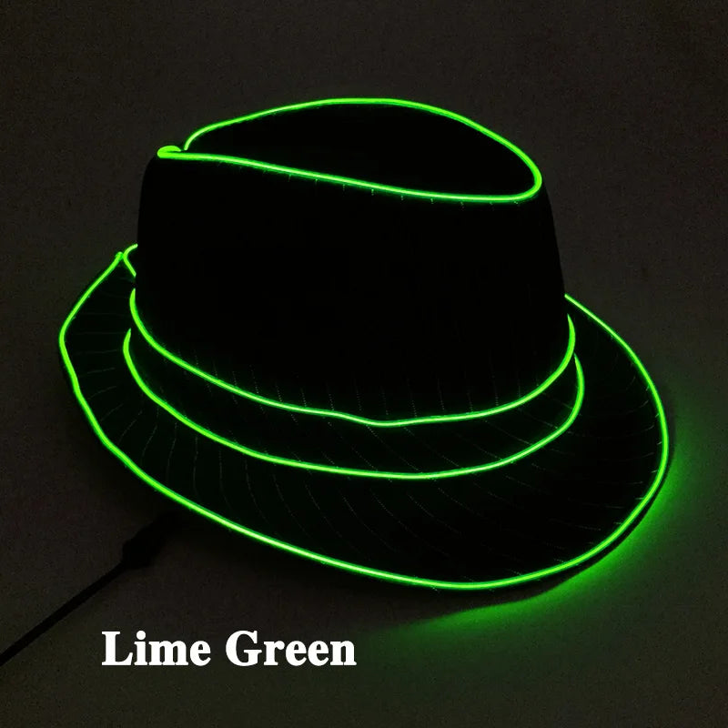 LED Fedora Festival Hat – Light Up Neon Party Hat for Raves, Concerts & Nightclub Events