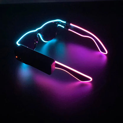 Wireless LED Festival Sunglasses – Glow Party UV400 Light Up Glasses for Rave Festivals & Night Events