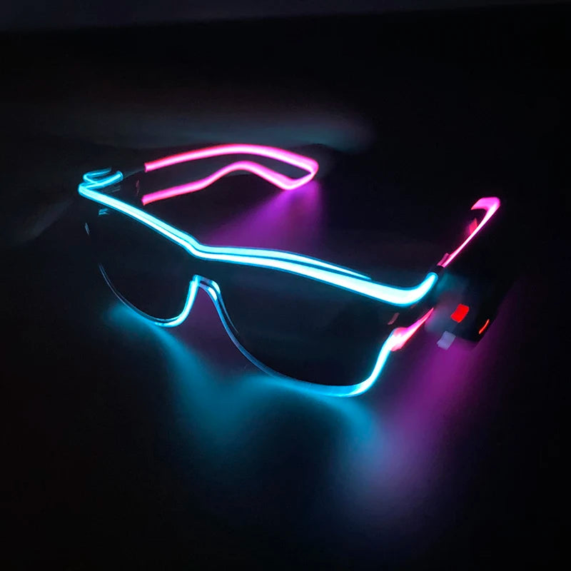 Wireless LED Festival Sunglasses – Glow Party UV400 Light Up Glasses for Rave Festivals & Night Events