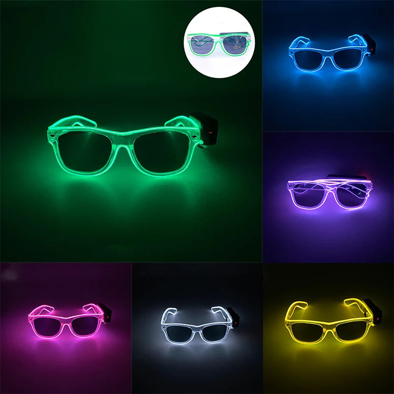 Neon LED Festival Glasses – Light Up Rave Sunglasses for Music Festivals, Clubs & Party Events