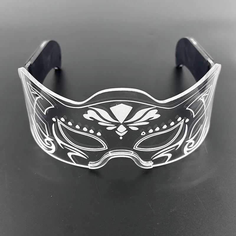 Rainbow LED Festival Glasses – Futuristic Light Up DJ Sunglasses for Raves, Concerts & Night Parties