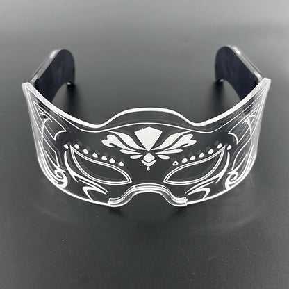 Rainbow LED Festival Glasses – Futuristic Light Up DJ Sunglasses for Raves, Concerts & Night Parties