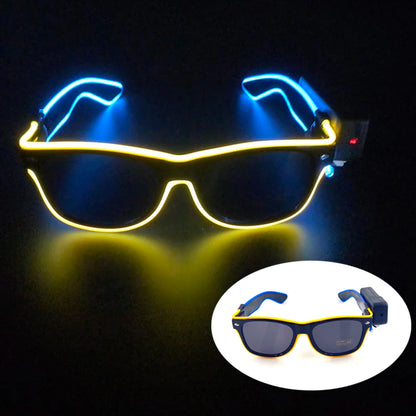 Neon LED Festival Glasses – Light Up Rave Sunglasses for Music Festivals, Clubs & Party Events