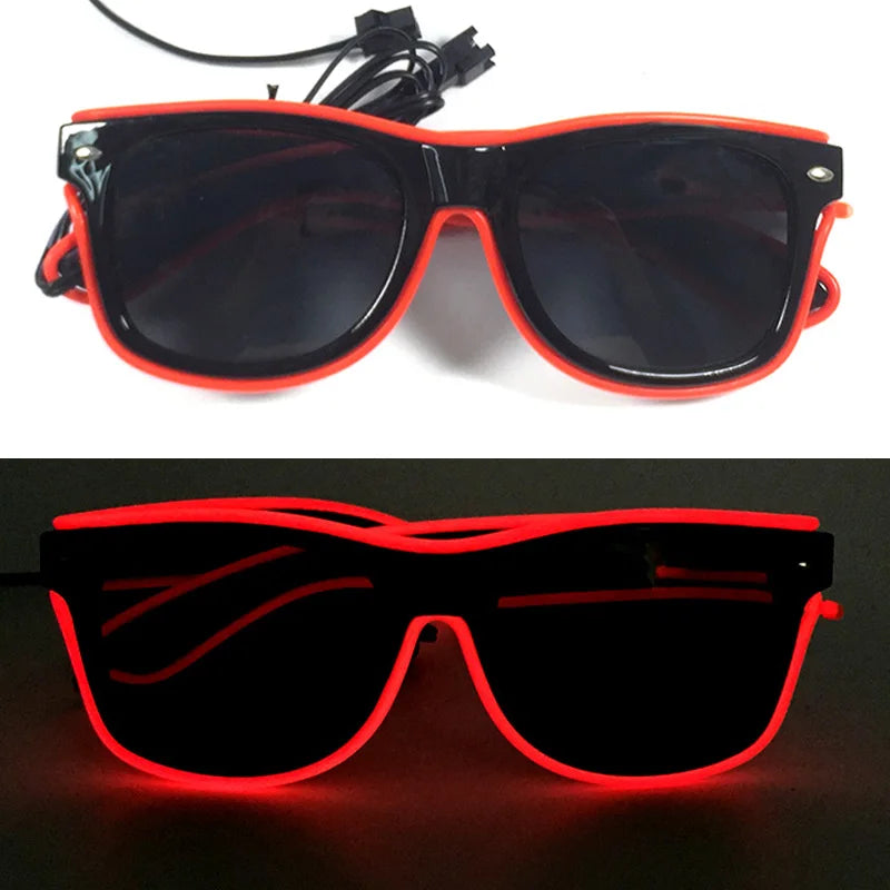 LED Rave Cosplay Glasses – Neon Light Up Festival Goggles for Music Festivals, DJ Parties & Clubs