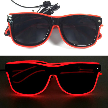 LED Rave Cosplay Glasses – Neon Light Up Festival Goggles for Music Festivals, DJ Parties & Clubs