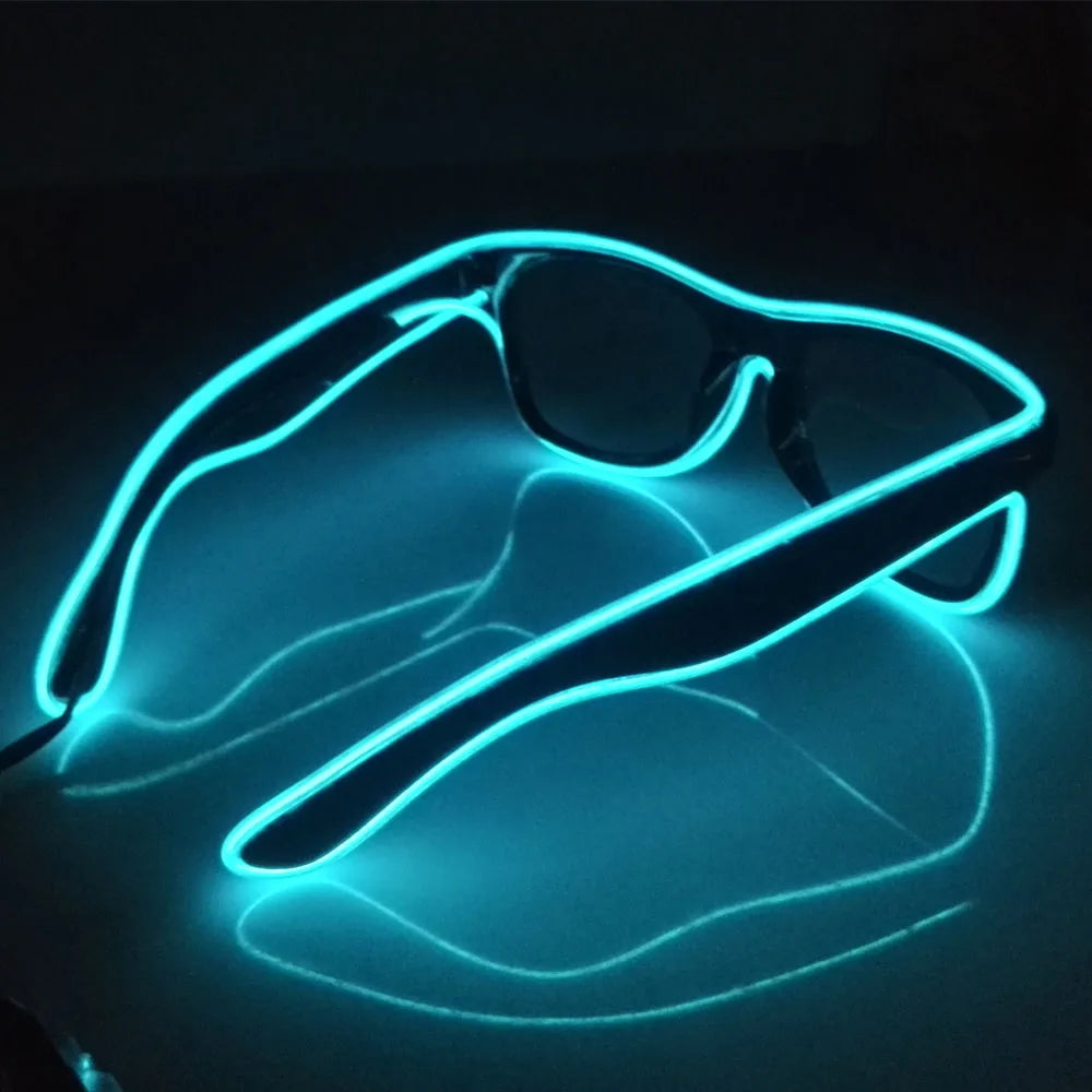 LED Rave Cosplay Glasses – Neon Light Up Festival Goggles for Music Festivals, DJ Parties & Clubs