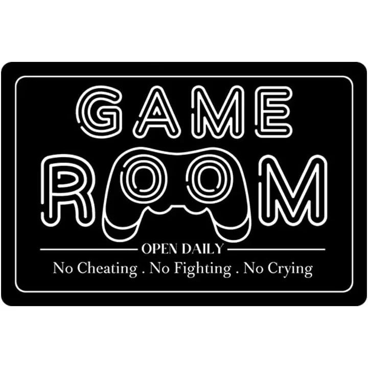 Gaming Room Metal Wall Sign – Retro Gamer Decor for Bedroom or Game Room